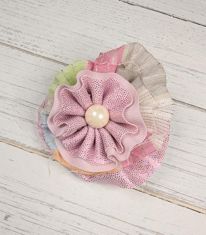 Pastel Easter Hair Clip - 2" Spring Shabby Chic Hair Clip