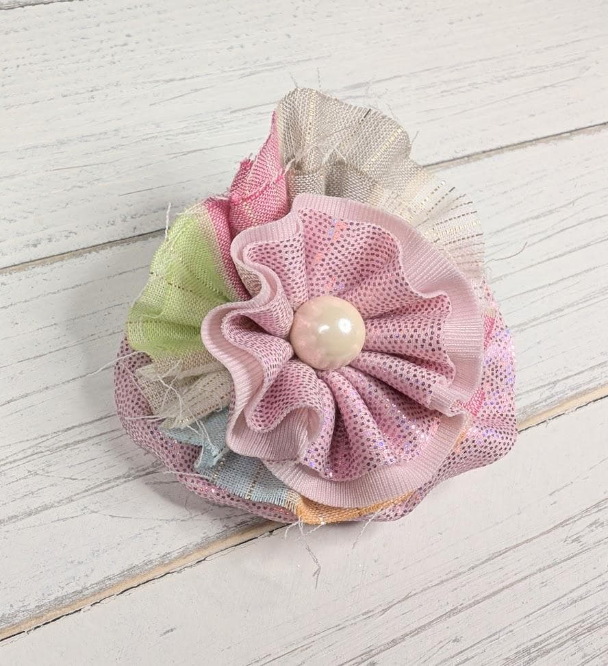 Pastel Easter Hair Clip - 2" Spring Shabby Chic Hair Clip