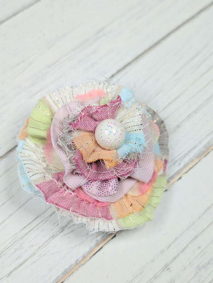 Easter Hair Clip - 2" Spring Shabby Chic Hair Clip