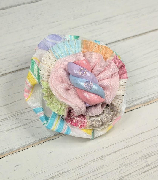 Easter Hair Clip - 3" Spring Shabby Chic Hair Clip