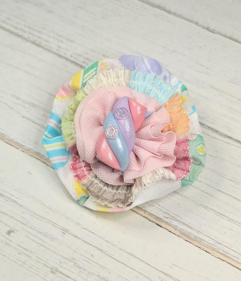 Easter Hair Clip - 3" Spring Shabby Chic Hair Clip