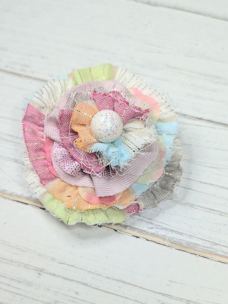 Easter Hair Clip - 2" Spring Shabby Chic Hair Clip