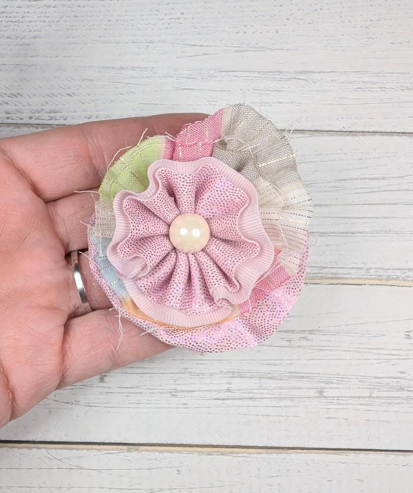 Pastel Easter Hair Clip - 2" Spring Shabby Chic Hair Clip