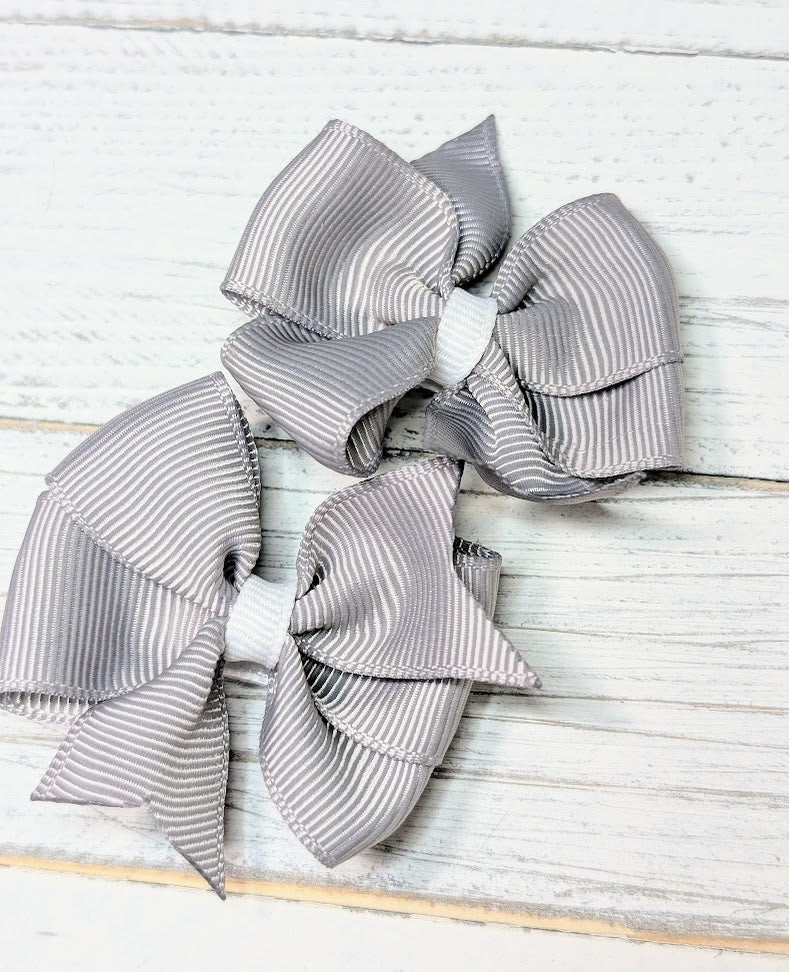 Gray Baby Pinwheel Hair Bows