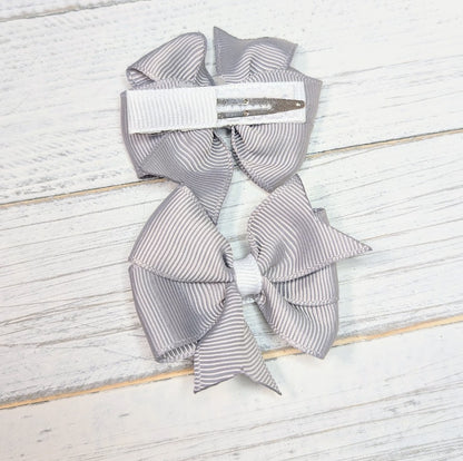 Gray Baby Pinwheel Hair Bows